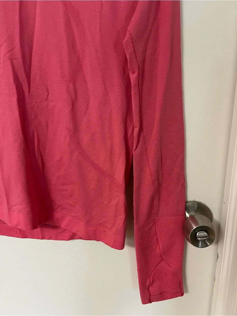 Lululemon Women's Pink Long-Sleeve Crewneck Performance Top Yoga Lounge Active